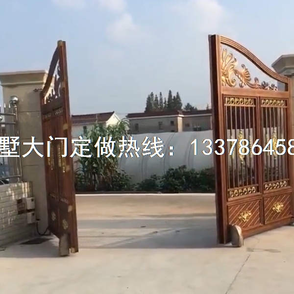 别墅大门安装运行电动遥控开关门测试全过程