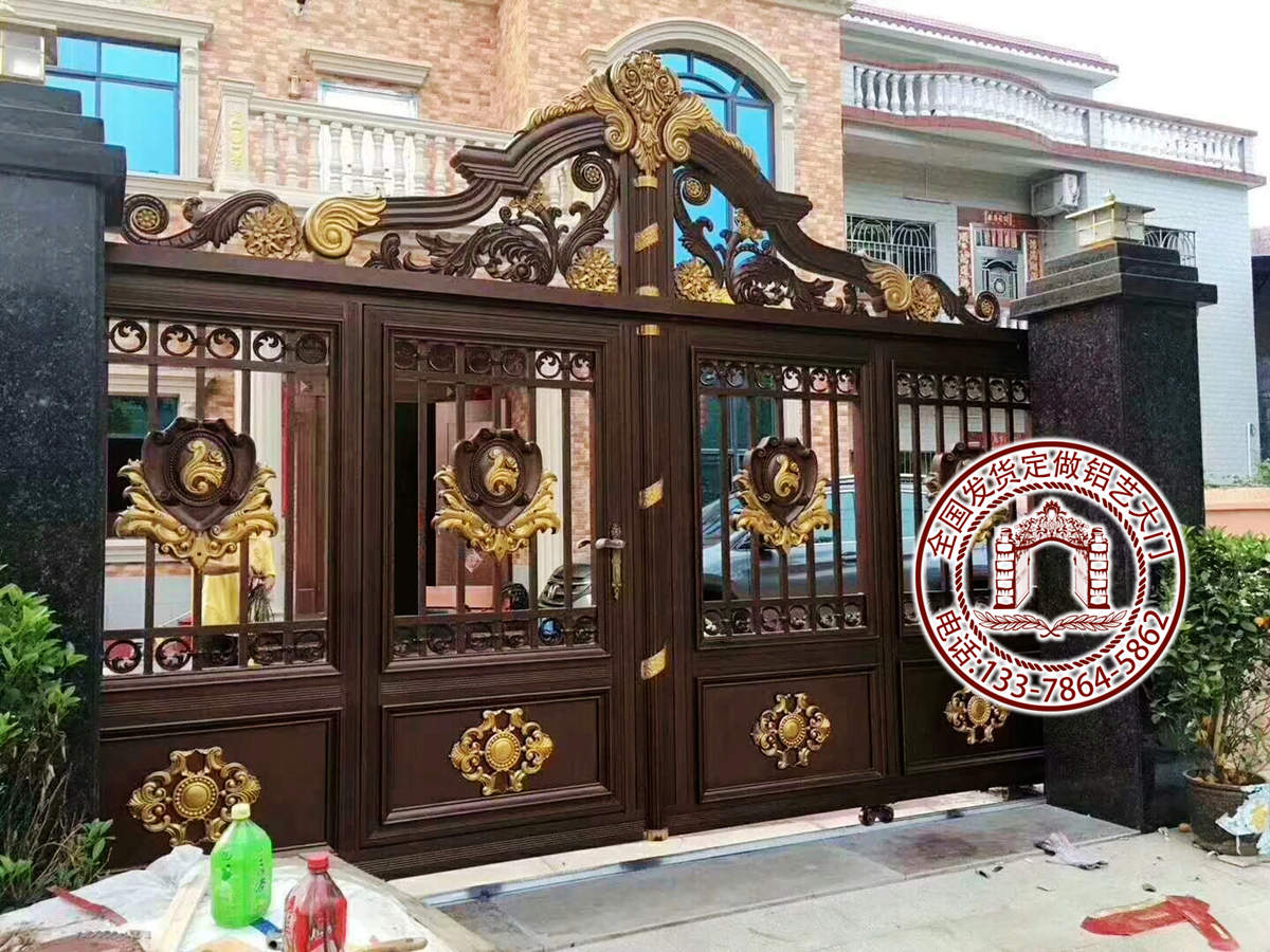 农村乡下别墅庭院大门电动平移门